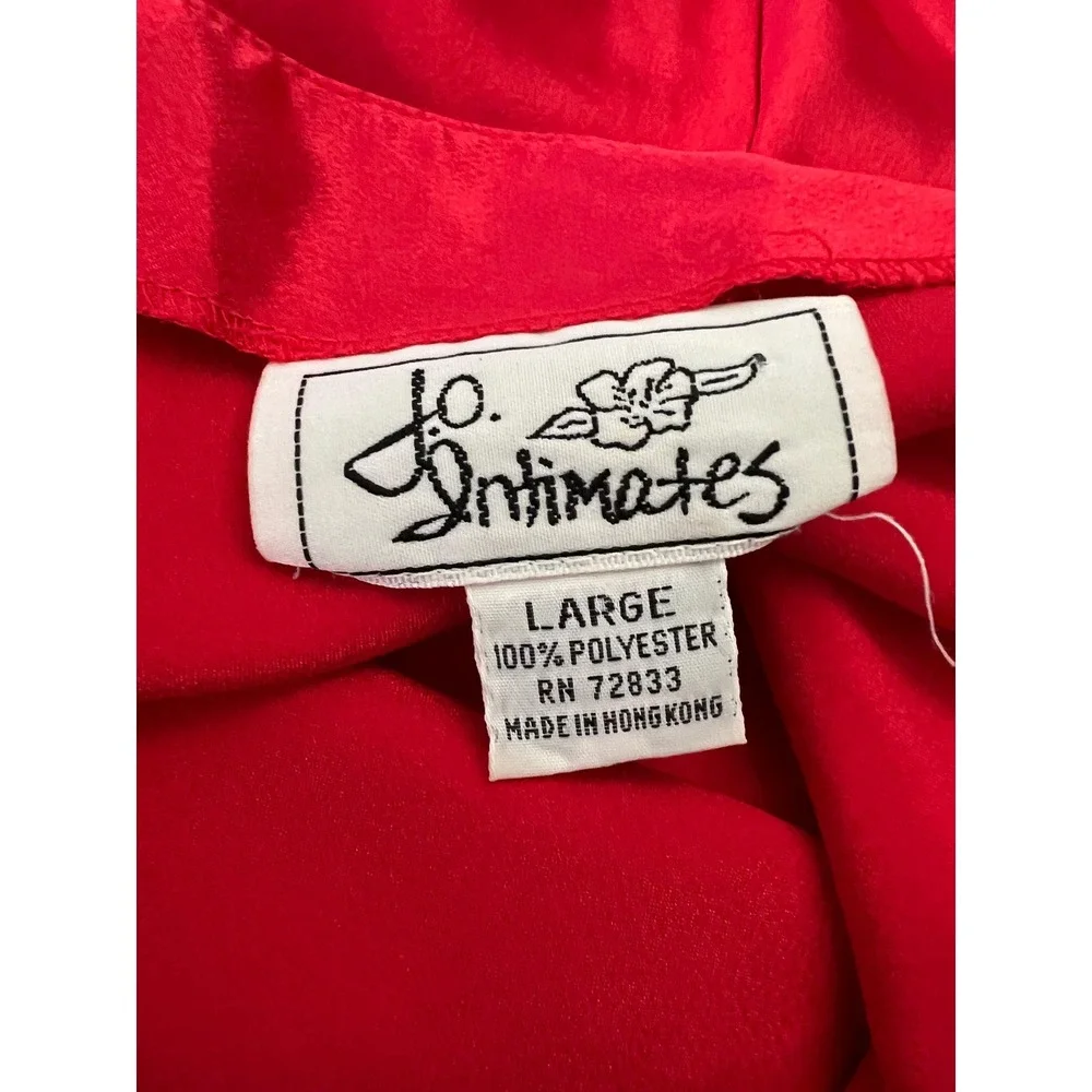 Vintage maxi length lingerie slip dress nightgown Red large slinky silky sexy - Picture 6 of 7